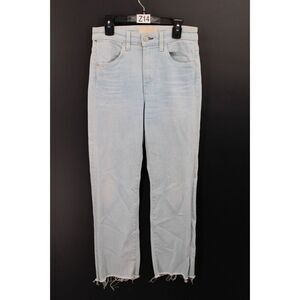 CQY Sz 25 Womens High Rise Straight Leg Raw Hem Jeans